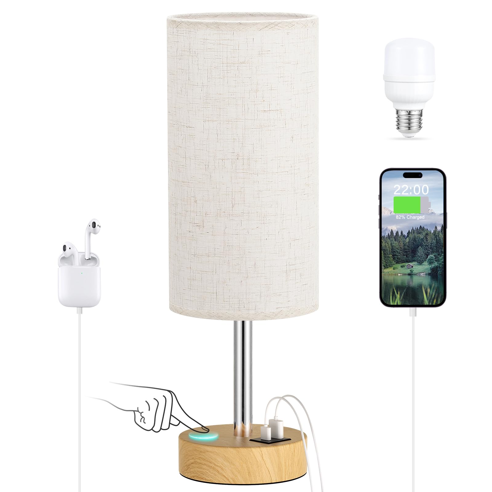 Dicoool lifestyle bedroom setup featuring clutter-free bedside with device charging