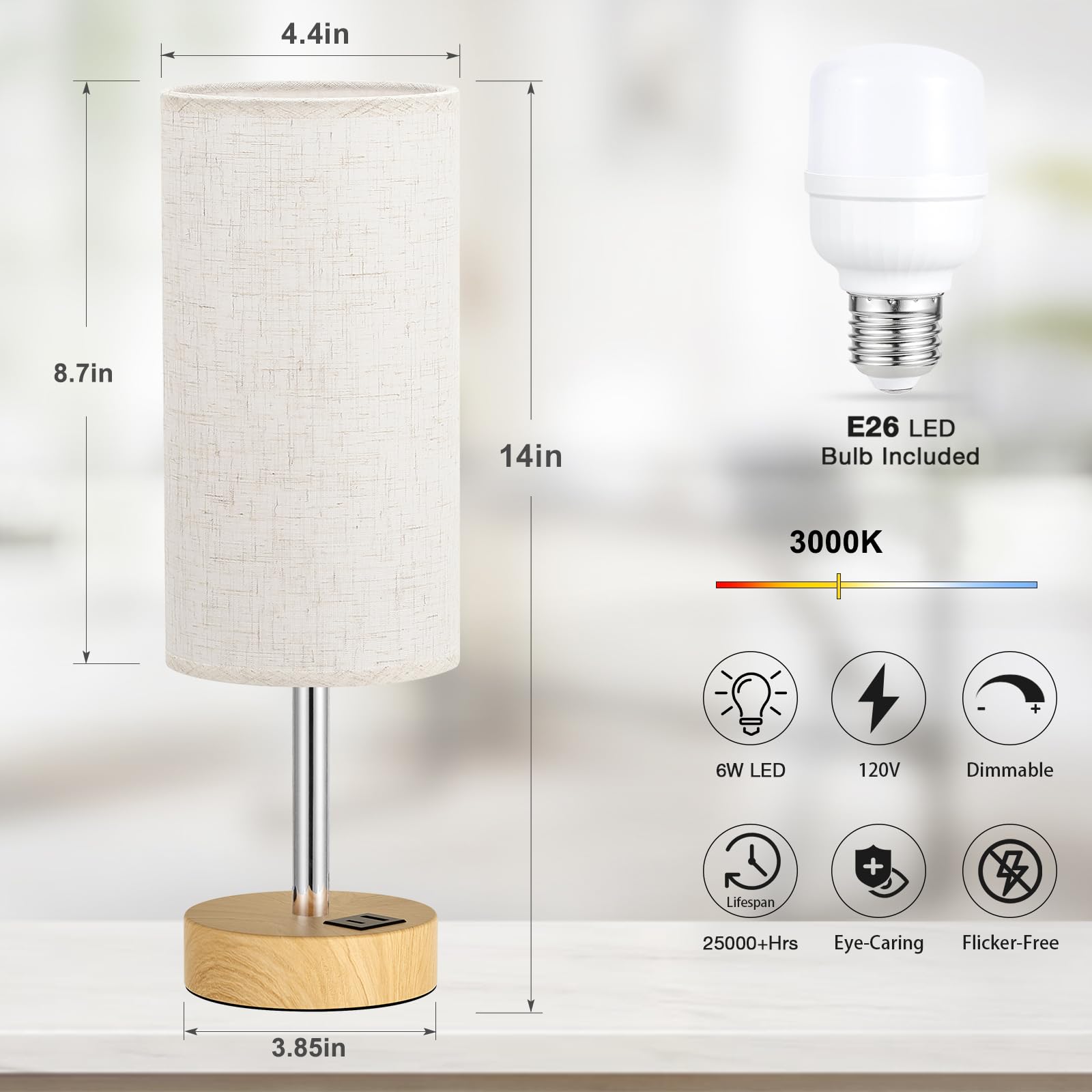 Dicoool scale on nightstand showing 14-inch height and space-saving footprint