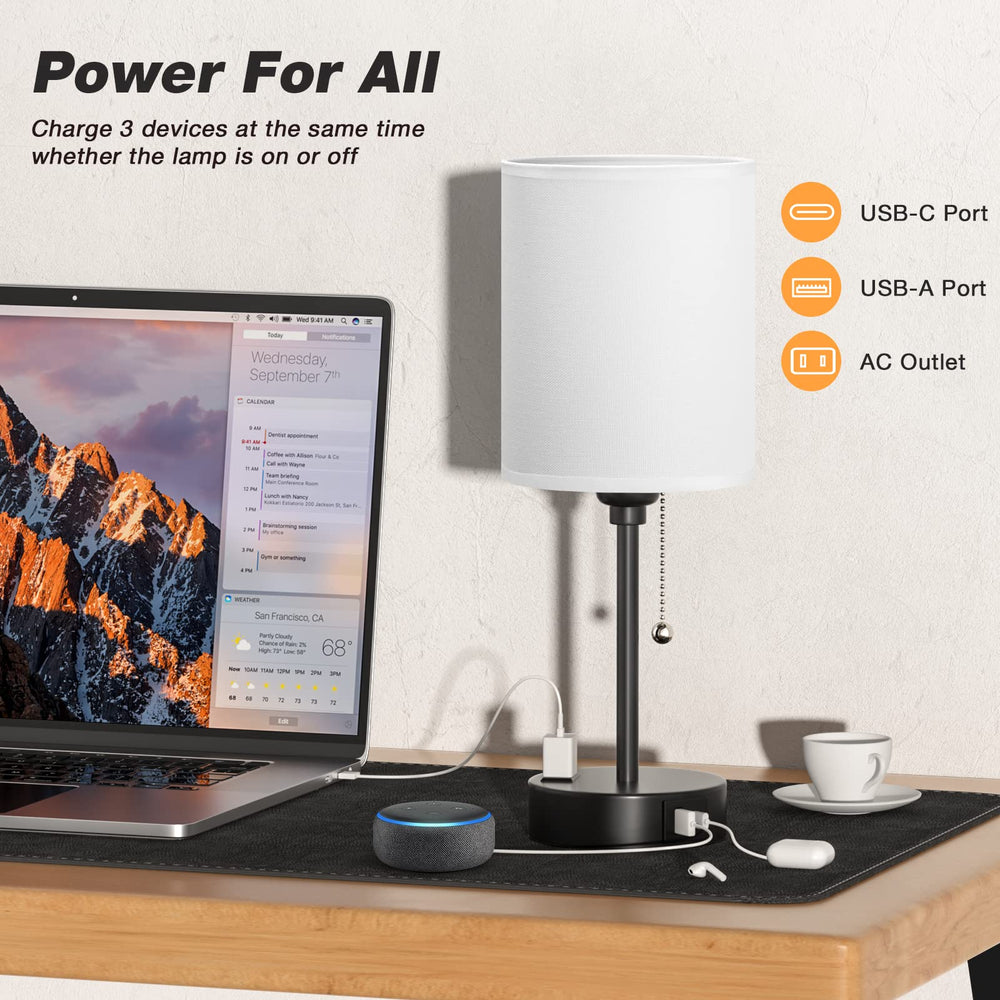 Dicoool USB-C, USB-A and AC outlet close-up for convenient multi-device charging