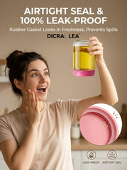 DicraoLea jar filled with layered parfait showing easy meal visibility