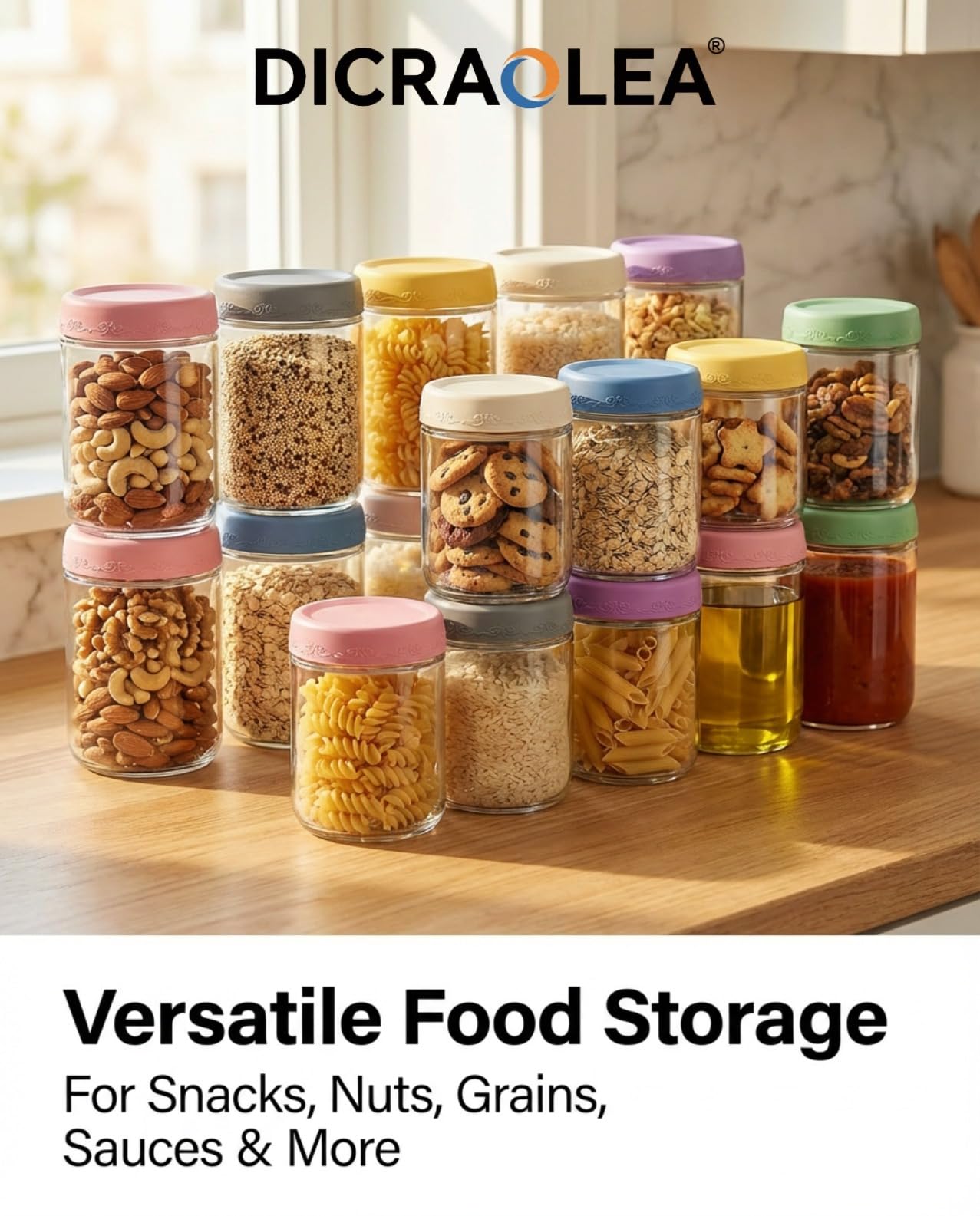 DicraoLea jars on breakfast table showing convenient grab-and-go use