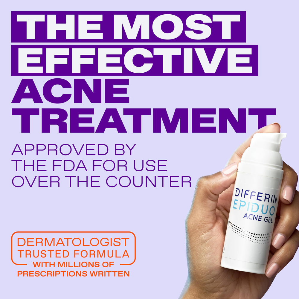 Differin Epiduo gel texture close-up highlighting smooth consistency for even spread