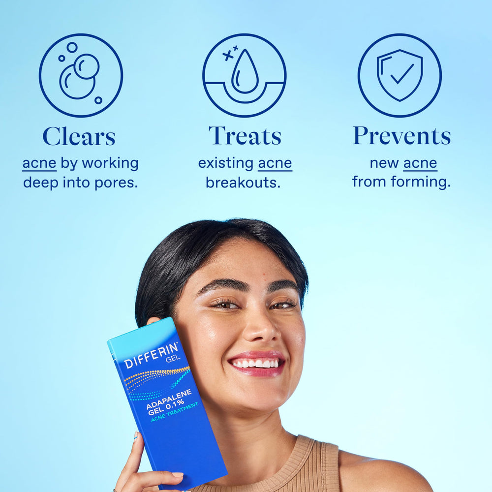 Close-up of Differin gel texture showing smooth, lightweight formula benefit