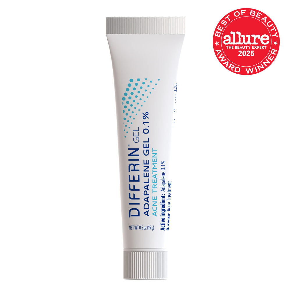 Differin tube with cap off dispensing gel demonstrating easy application