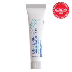 Differin tube with cap off dispensing gel demonstrating easy application