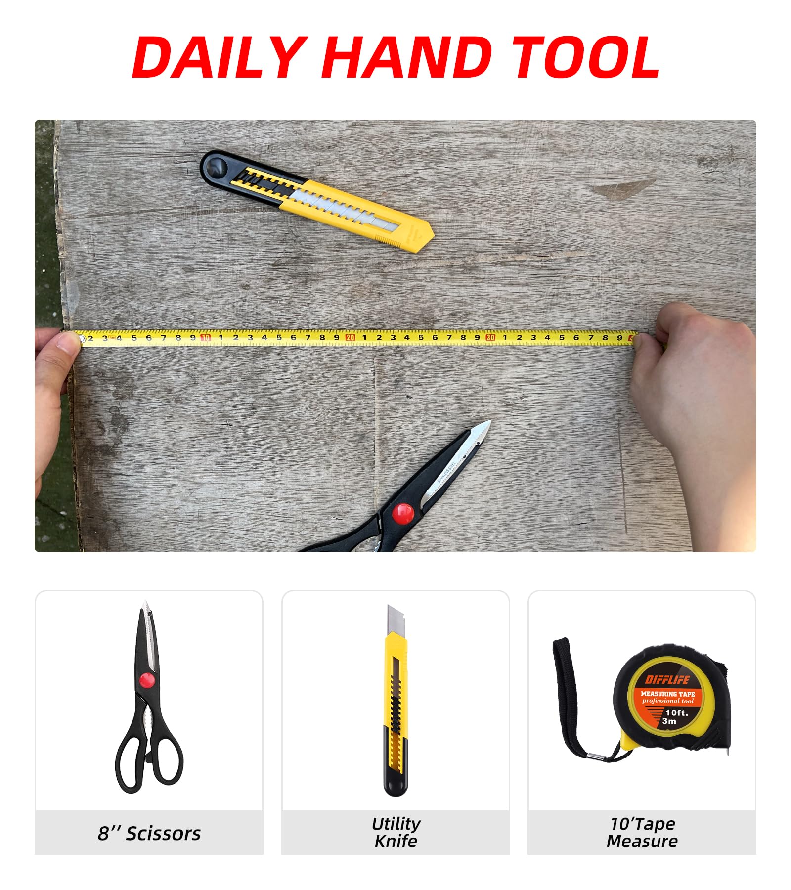 DIFFLIFE storage case folding handle locked for compact transport and safety