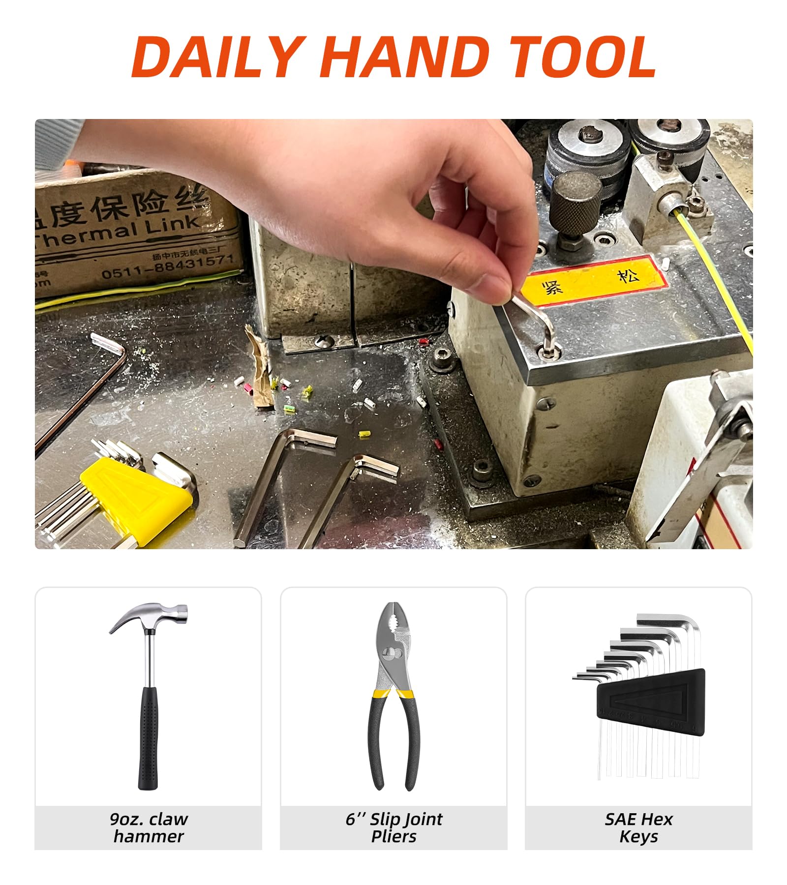DIFFLIFE toolset in use hanging a picture frame for fast home repairs