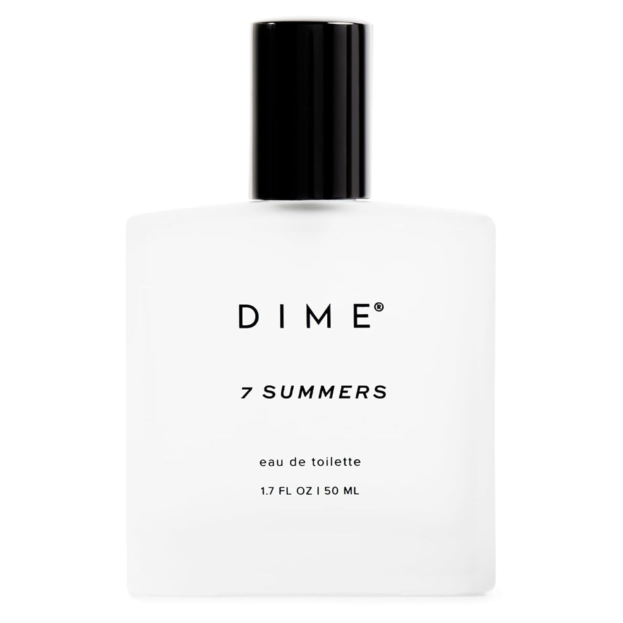 DIME 7 Summers front bottle showing clean minimalist packaging and scent identity