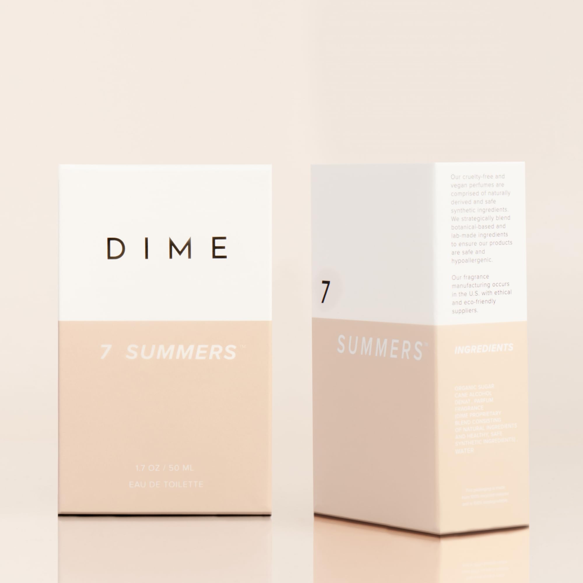 DIME bottle on a morning vanity scene showing wearable daytime fragrance benefit