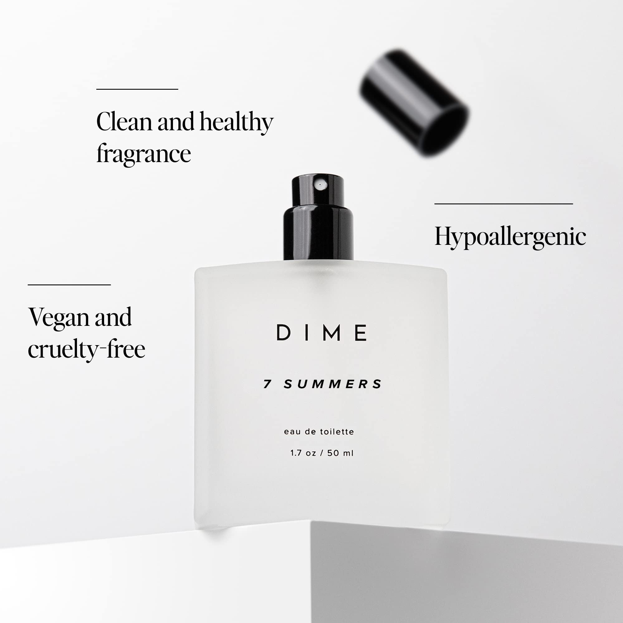 DIME 1.7 oz bottle next to a ruler for clear size and travel-friendly convenience