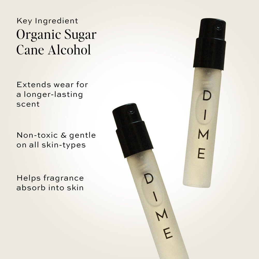 DIME sampler inside a travel pouch, perfect for refreshing scent on the go