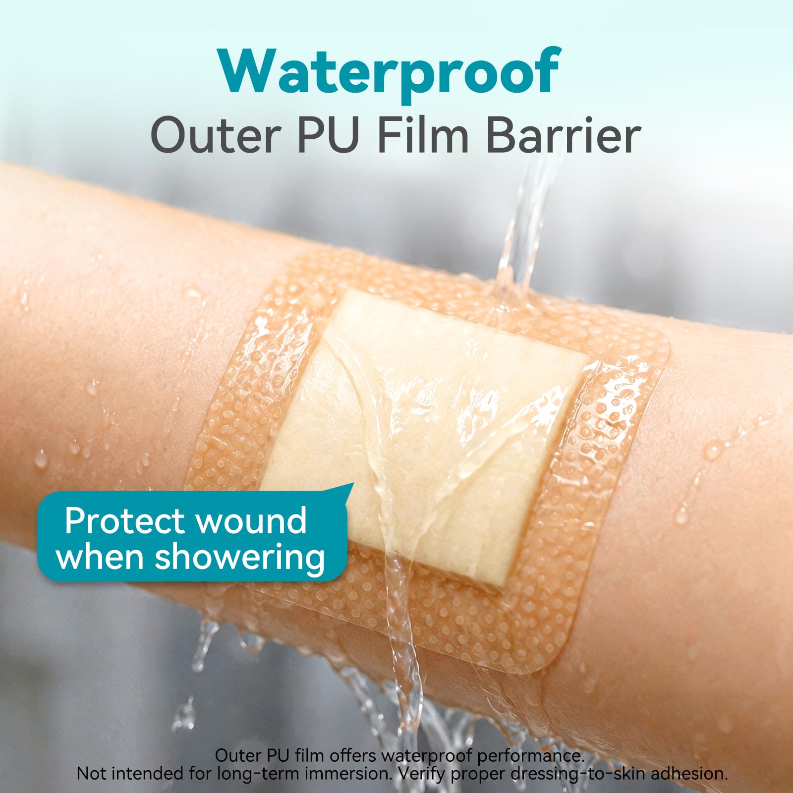 Dimora in clinical use on a patient illustrating practical dressing application and secure fit