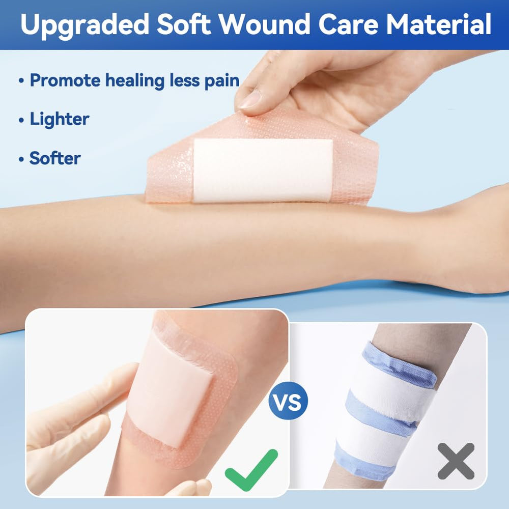 Dimora dressing applied to ankle pressure sore demonstrating conforming coverage benefit