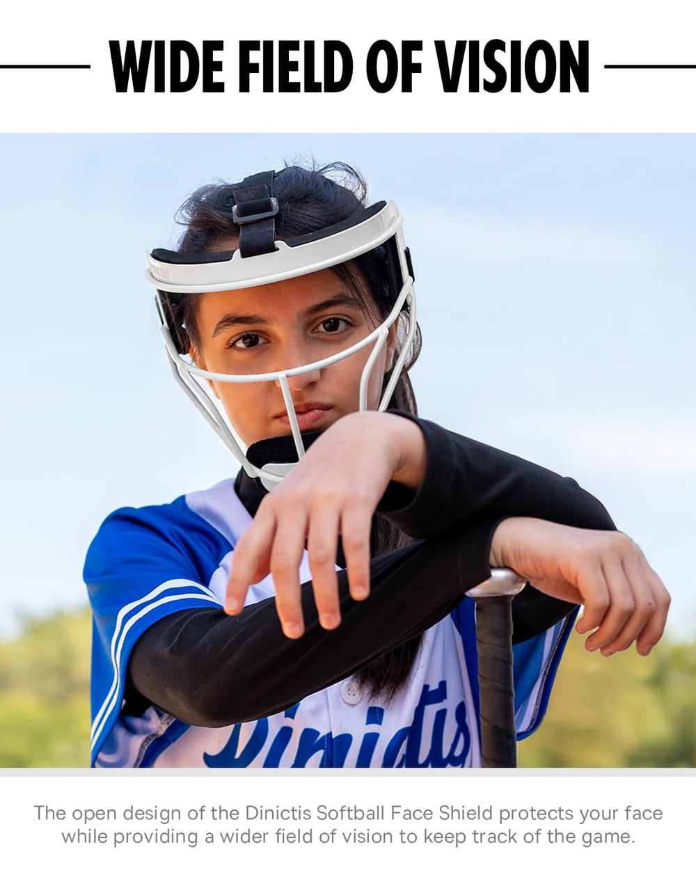 Dinictis mask worn by a youth player for safe on-field protection