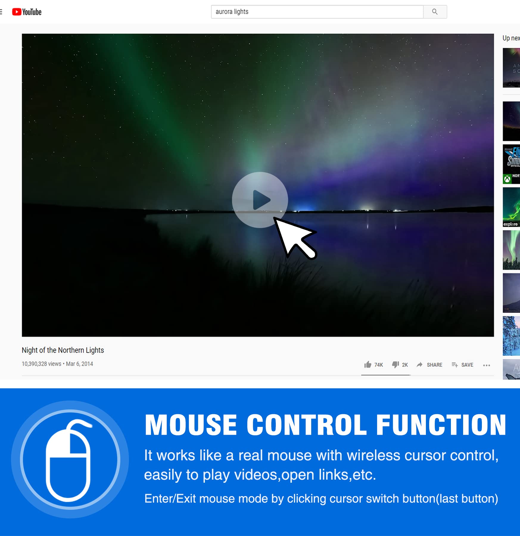 Presenter using DINOSTRIKE air mouse to control cursor for smooth demos