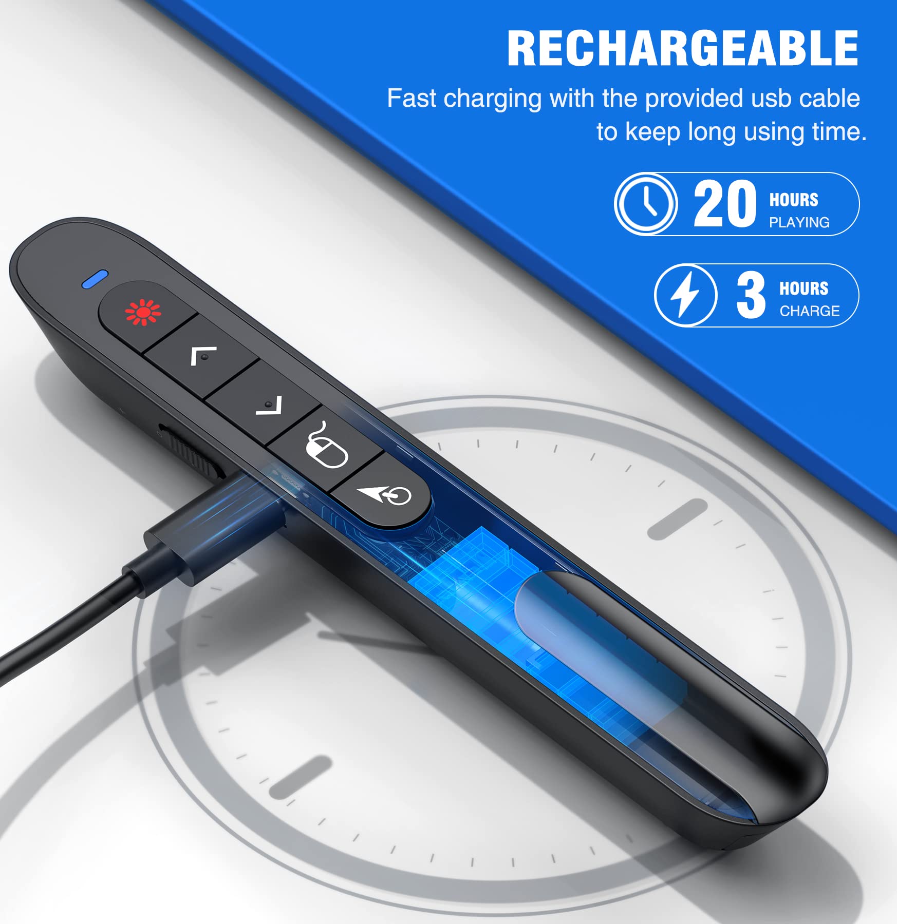 DINOSTRIKE USB-C charging port close-up showing quick recharge convenience
