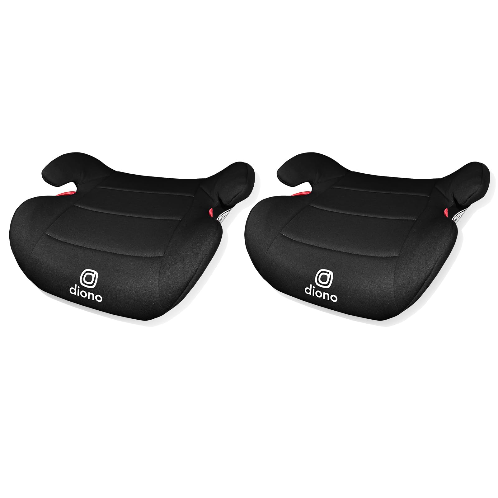 Diono front view showing slim booster design and easy portability benefit