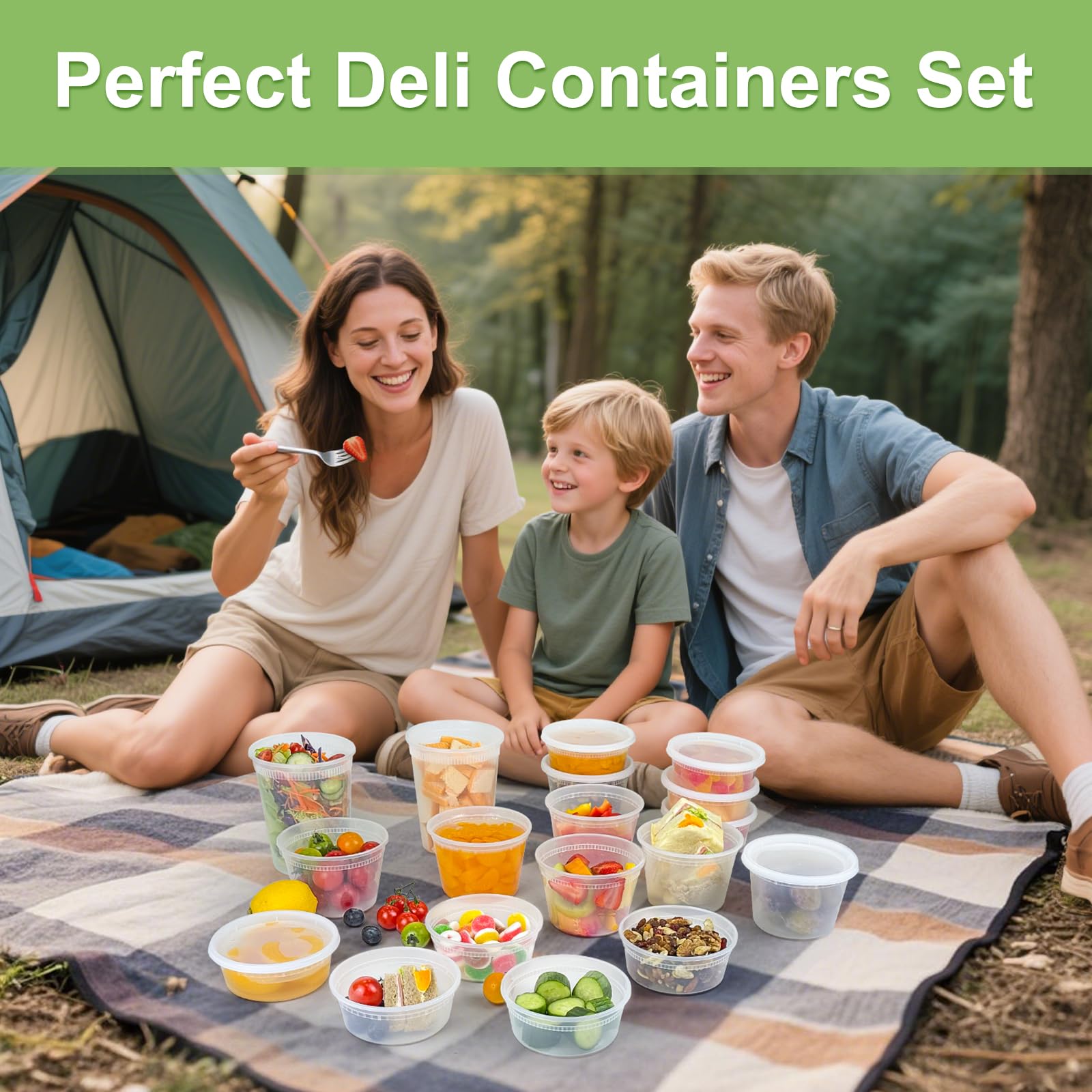 Dipoo containers used in a picnic and takeout scene for convenient on-the-go meals