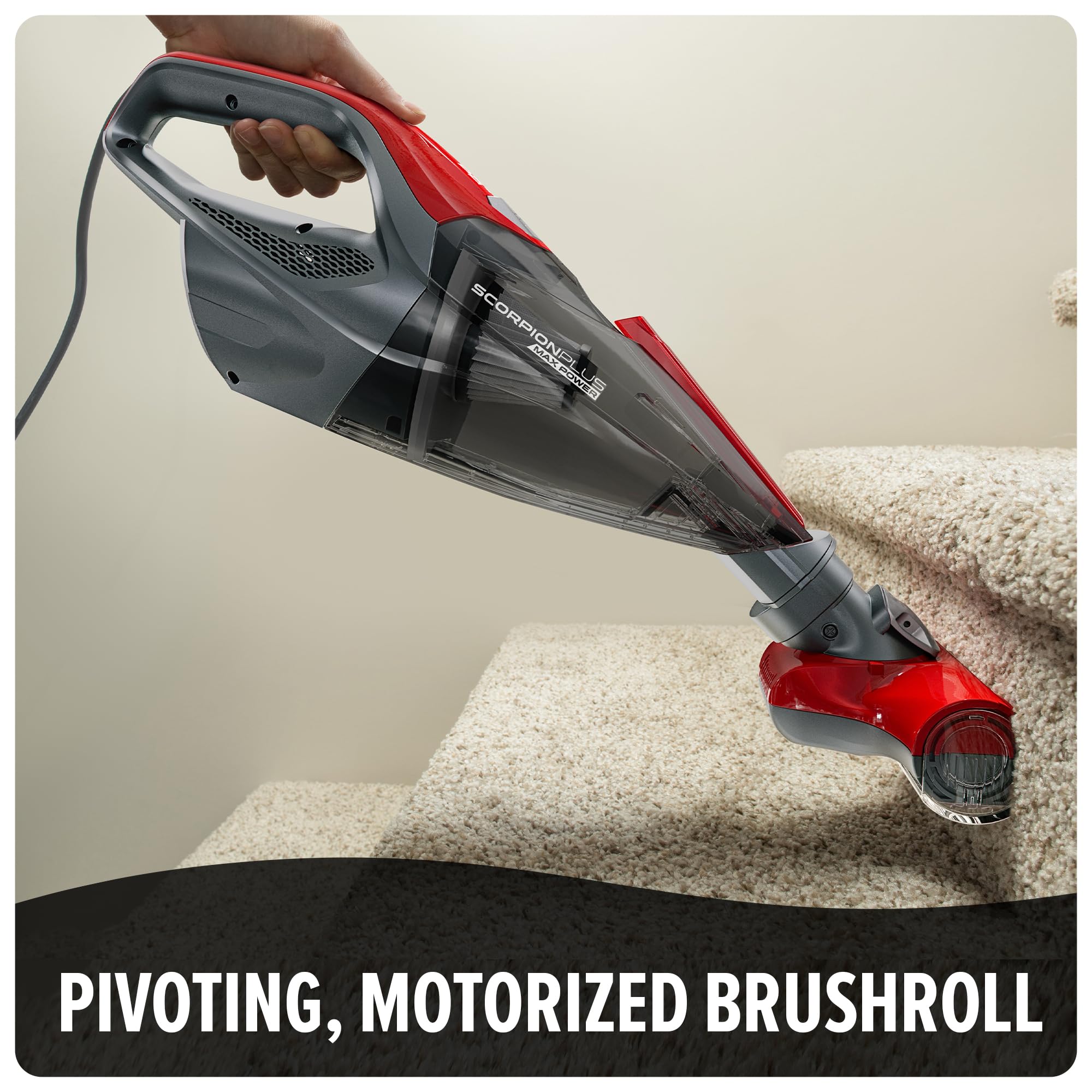 Dirt Devil Scorpion Plus crevice nozzle close-up highlighting tool versatility and precise reach