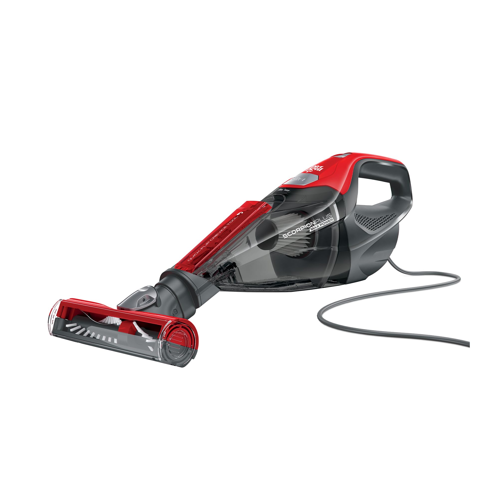 Dirt Devil Scorpion Plus front view showing compact design and easy grip for quick cleanups