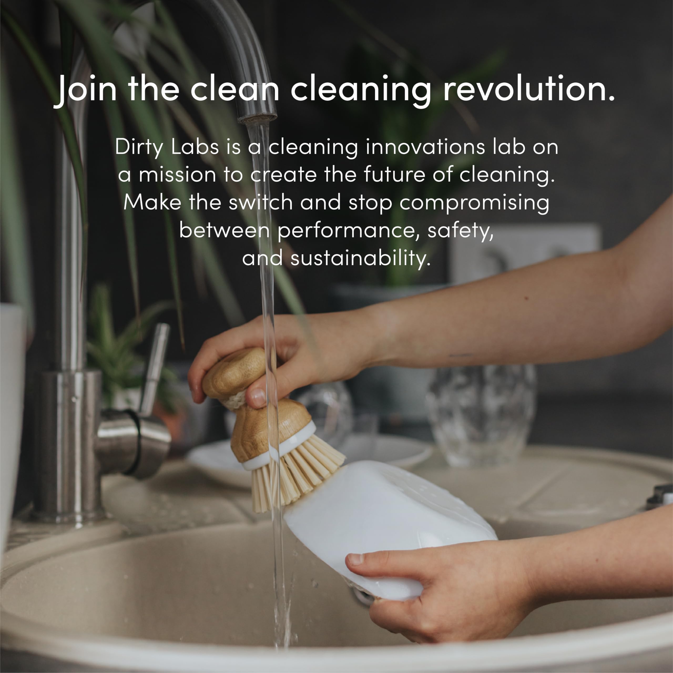 Dirty Labs powder in dishwasher dispenser illustrating compatibility and easy use