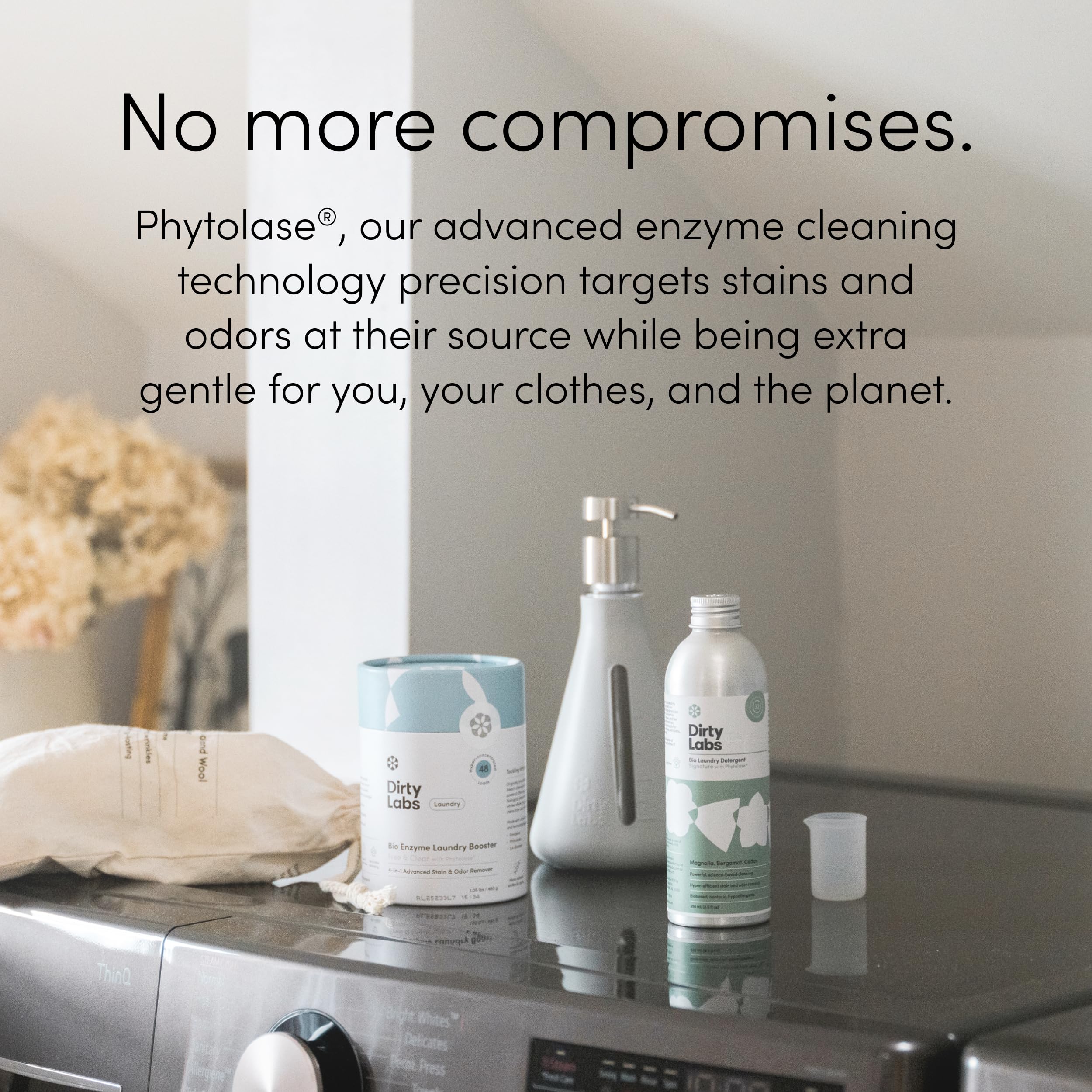 Dirty Labs powder added to washer before clothes for improved clean