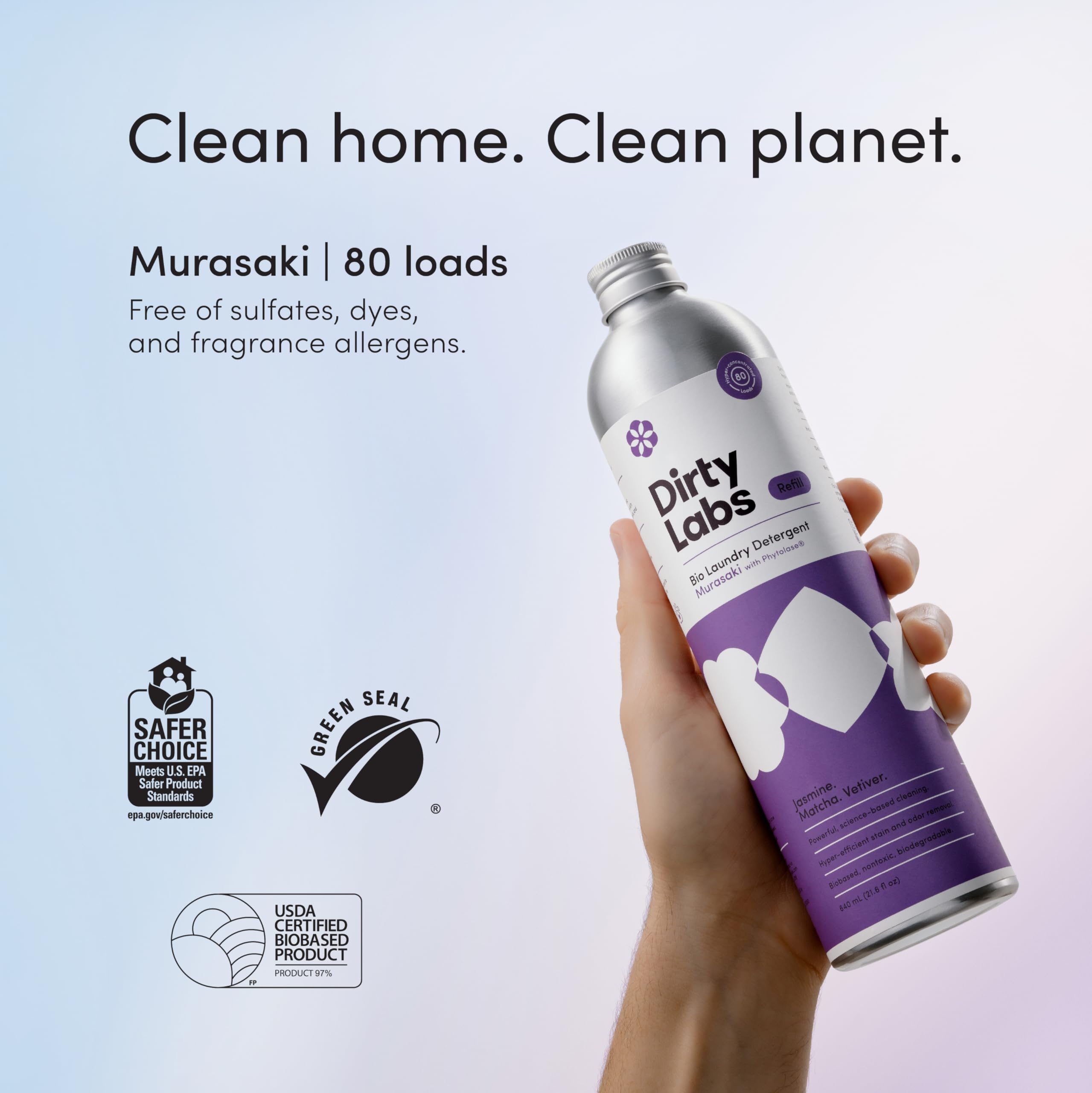 Dirty Labs close-up of liquid texture highlighting enzyme clarity and gentle cleaning
