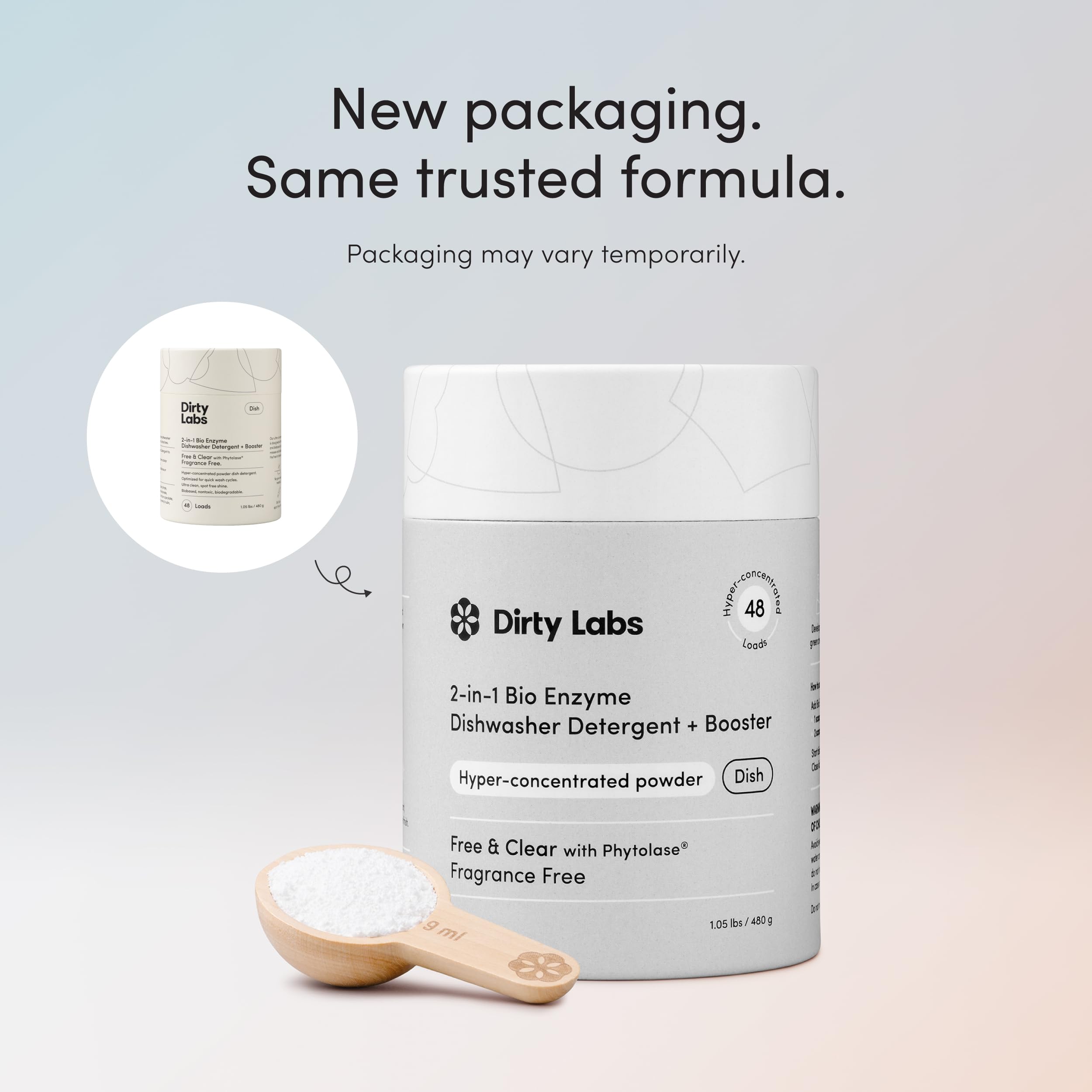 Dirty Labs recyclable cardboard packaging emphasizing reduced environmental footprint