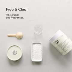 Dirty Labs wooden scoop with powder highlighting precise dosing and convenience