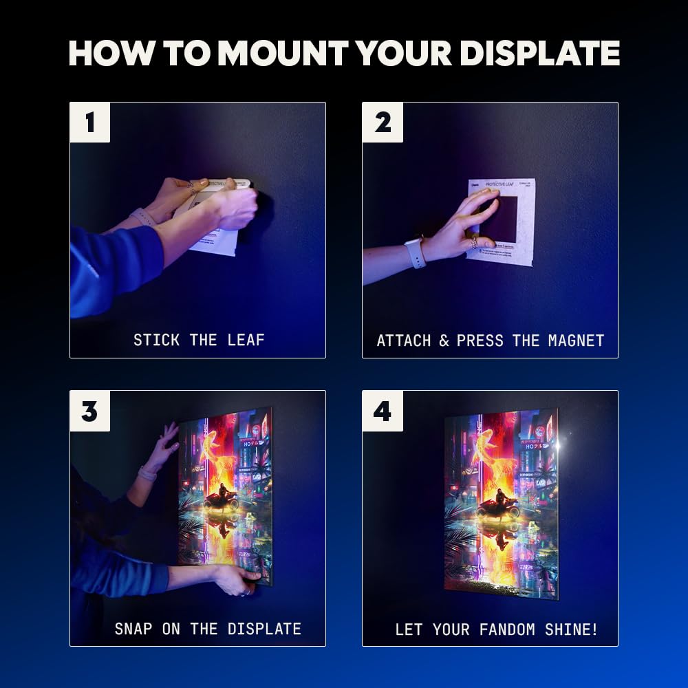Displate poster mounted in living room showing effortless décor update