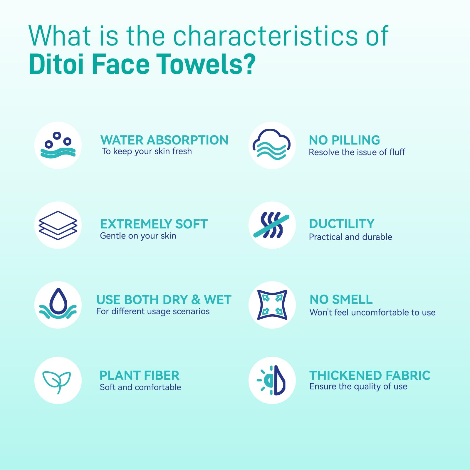 Ditoi towel absorbing water to demonstrate high absorbency