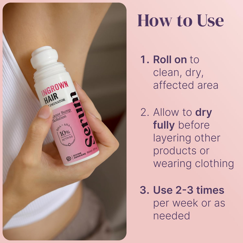 Divine Derriere being applied underarm to reduce bumps and redness