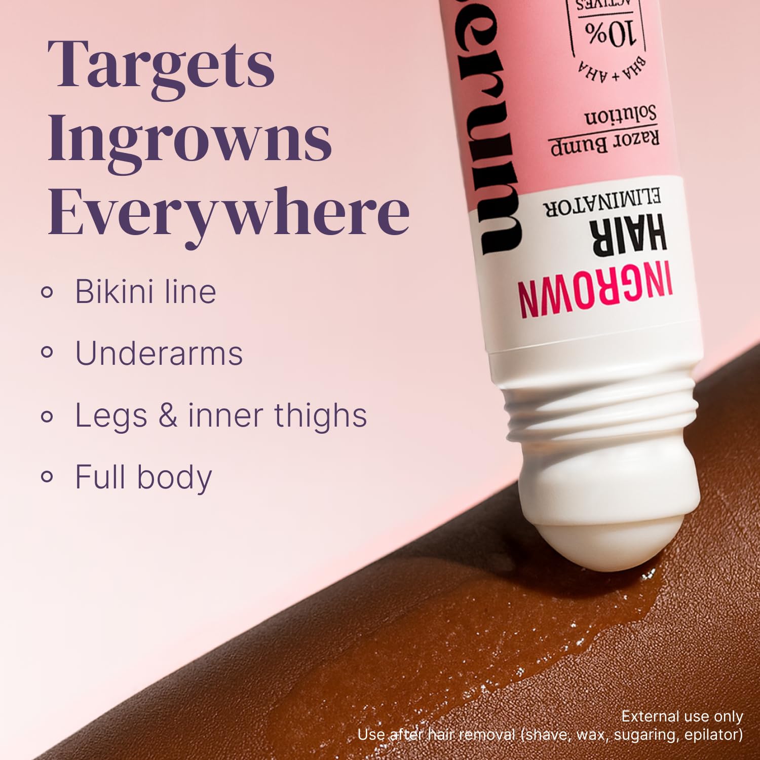 Divine Derriere bottle next to a ruler showing compact travel-friendly size