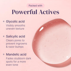 Divine Derriere solution texture on skin illustrating quick absorption benefit