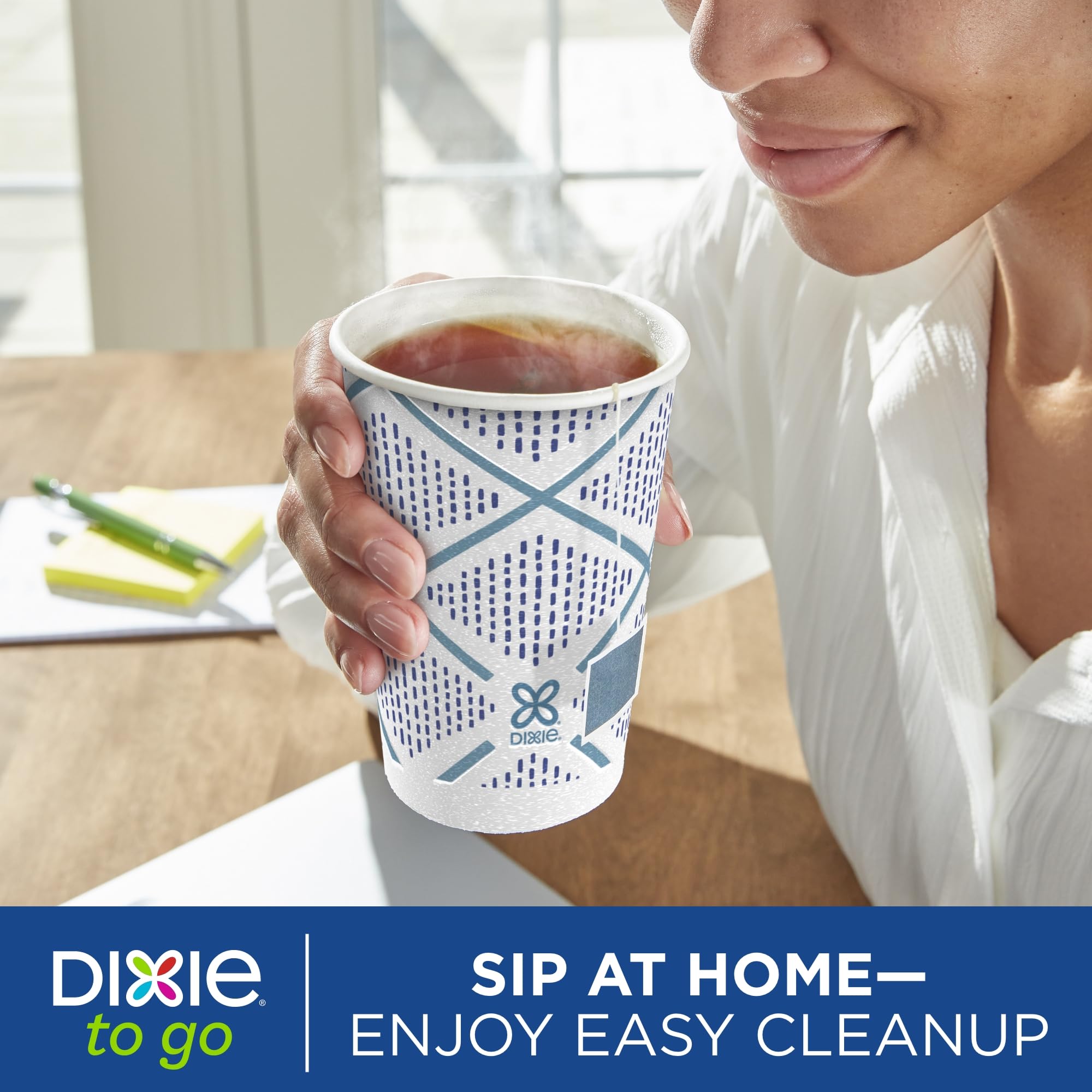 Dixie cup held in hand demonstrating non-slip grip comfort