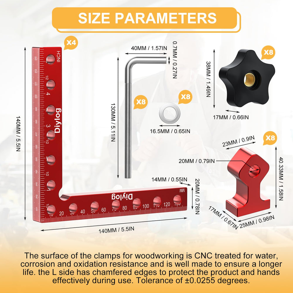 Diylog close-up of anodized corner face showing precision 90° alignment and corrosion resistance