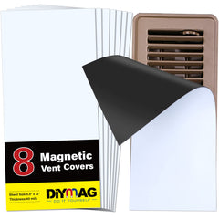 DIYMAG front view of 8-pack magnetic vent covers showing compact packaging and easy storage benefit