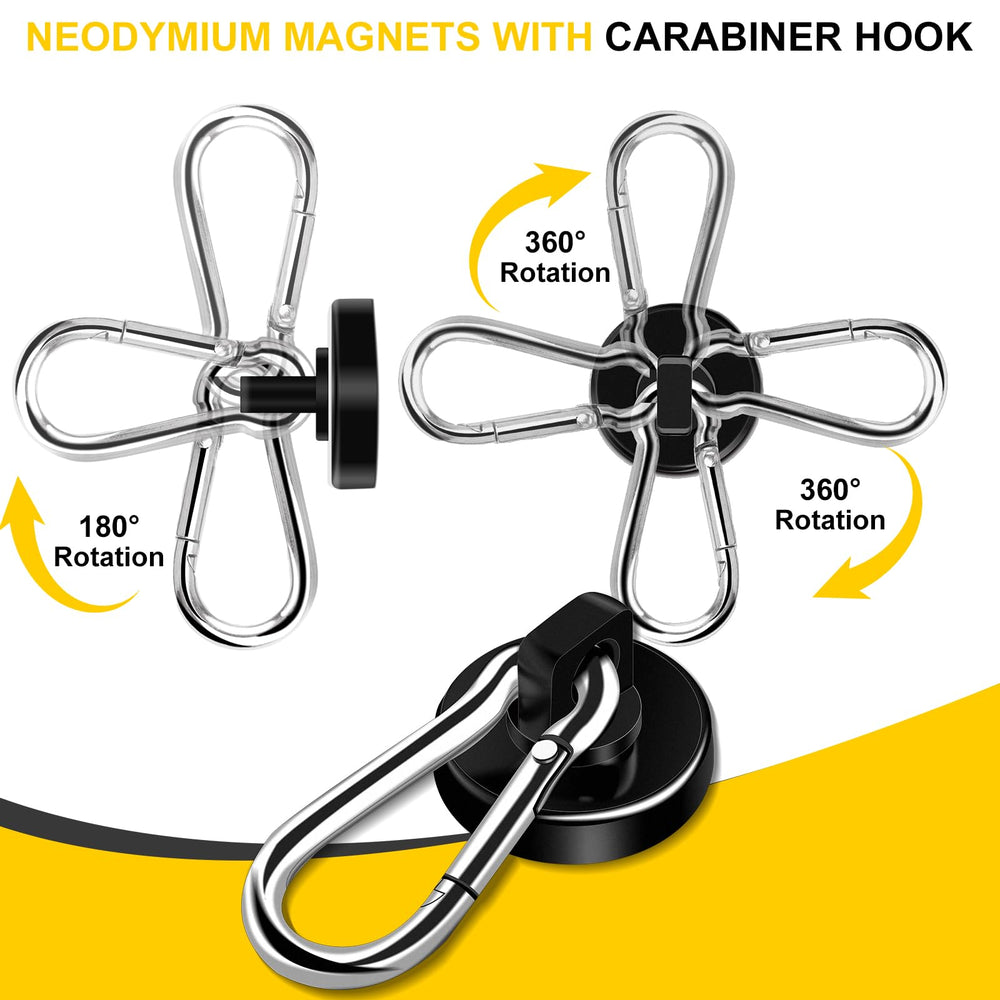 DIYMAG hooks carabiner closeup showing stainless-steel carabiner for durable secure hanging