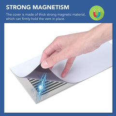DIYMAG installed on a floor metal register showing immediate airflow control and comfort benefit