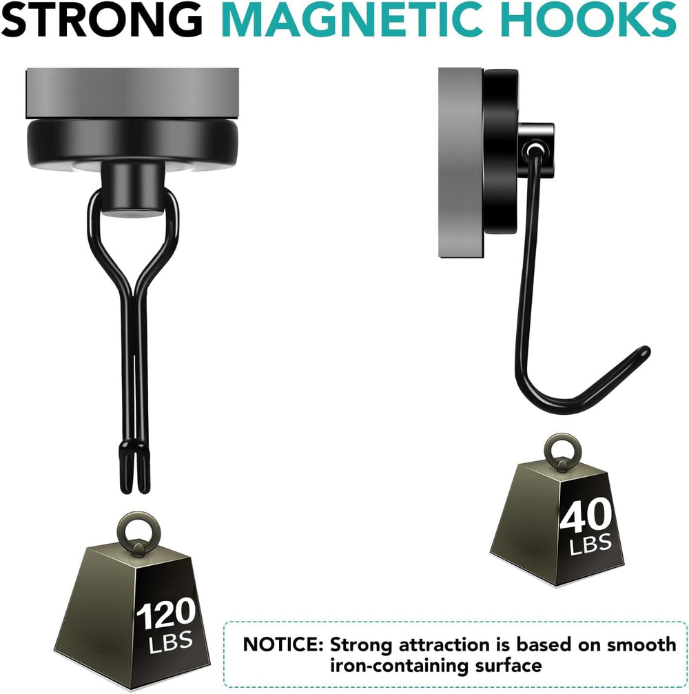 DIYMAG swivel hook in motion demonstrating flexible hanging benefit