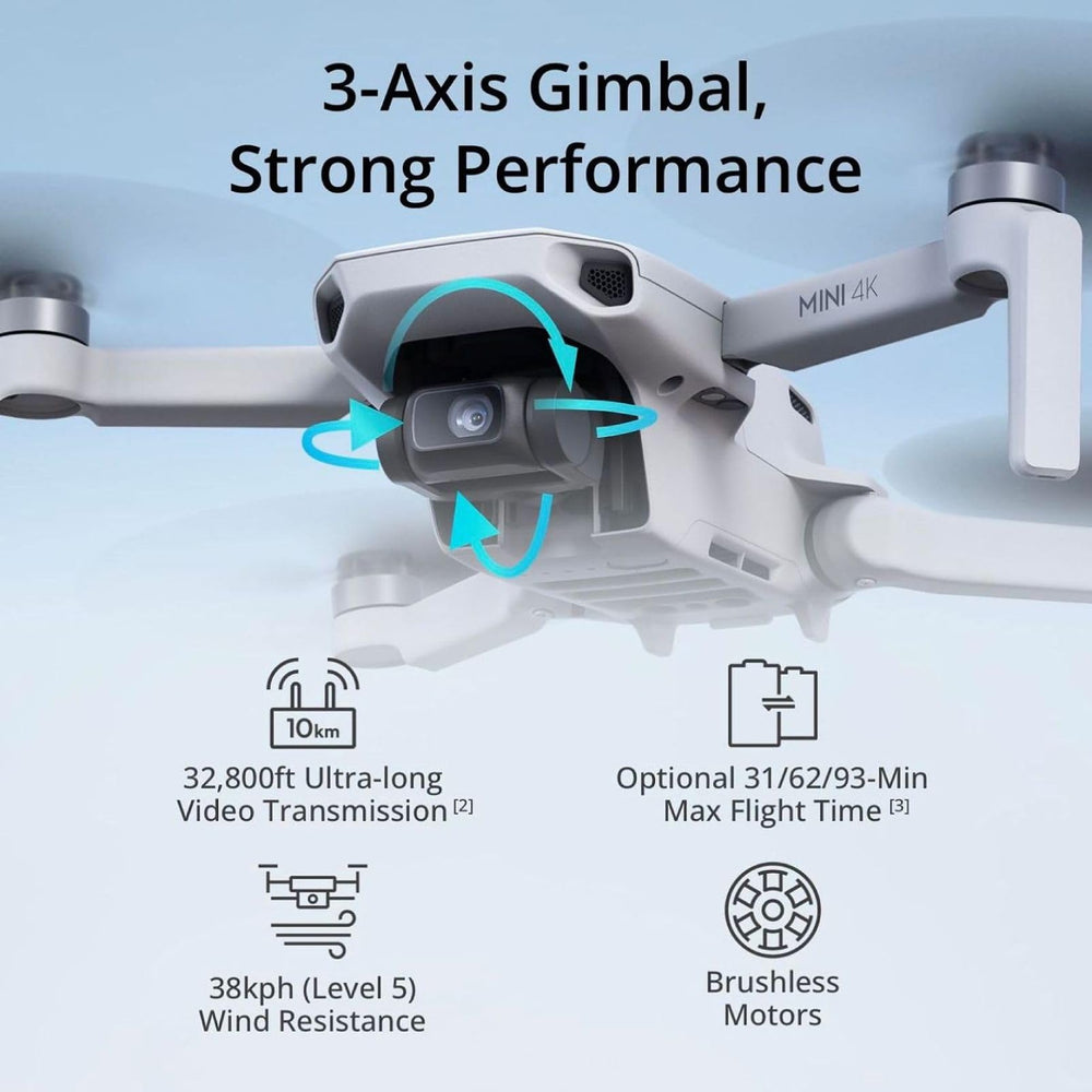DJI Mini 4K flying over scenic landscape providing wide aerial perspective