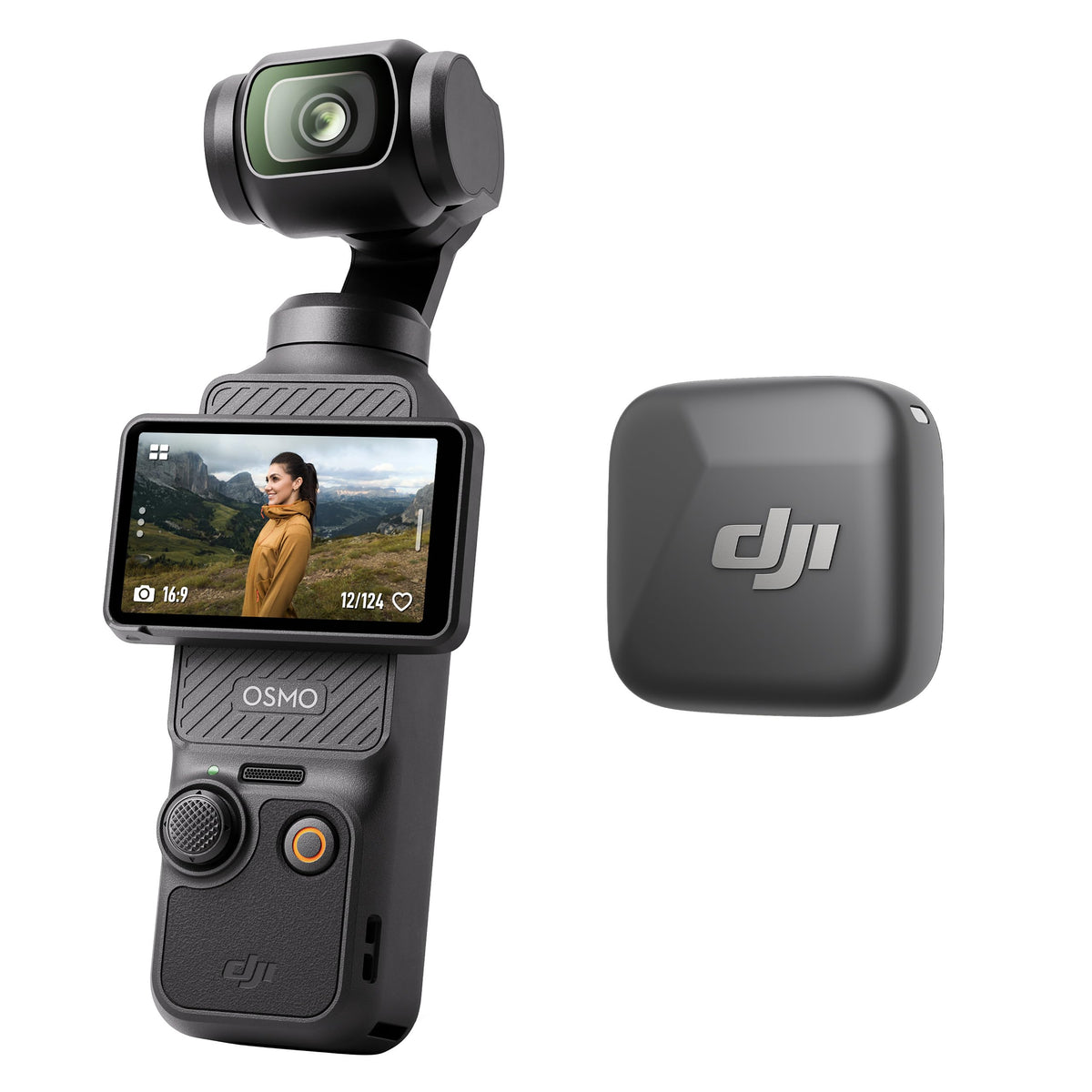 DJI Osmo Pocket 3 front view showing controls and compact body for quick setup