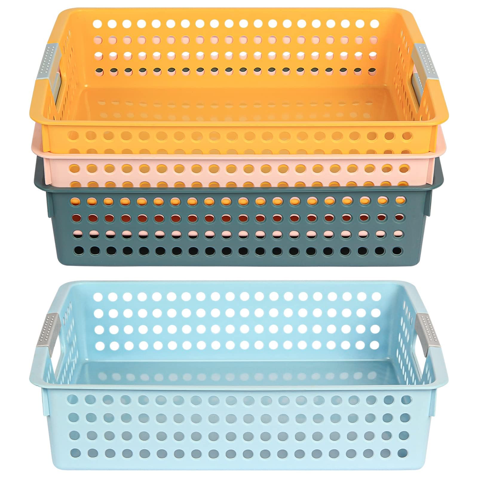 DLUCKY front view showing four stackable A4 paper trays for tidy organization