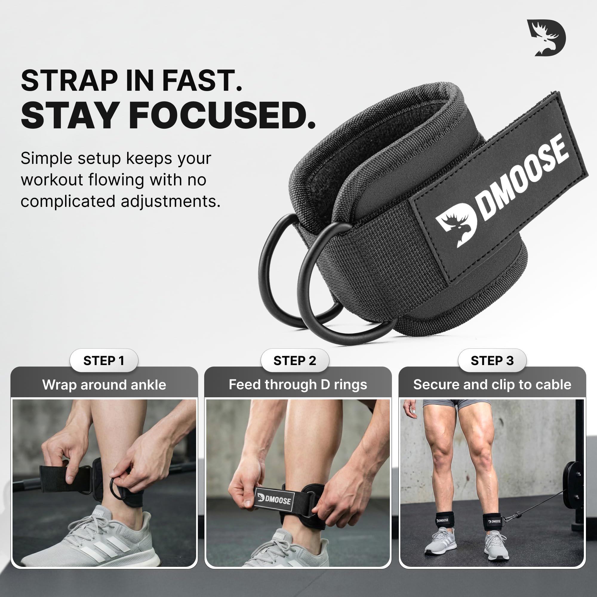DMoose ankle straps in multiple colors styled with gym outfit