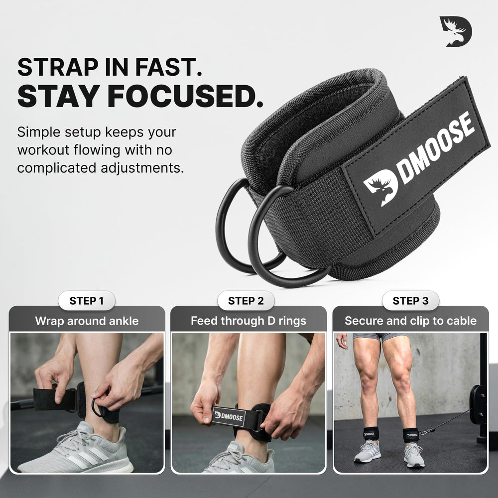 DMoose ankle straps in multiple colors styled with gym outfit