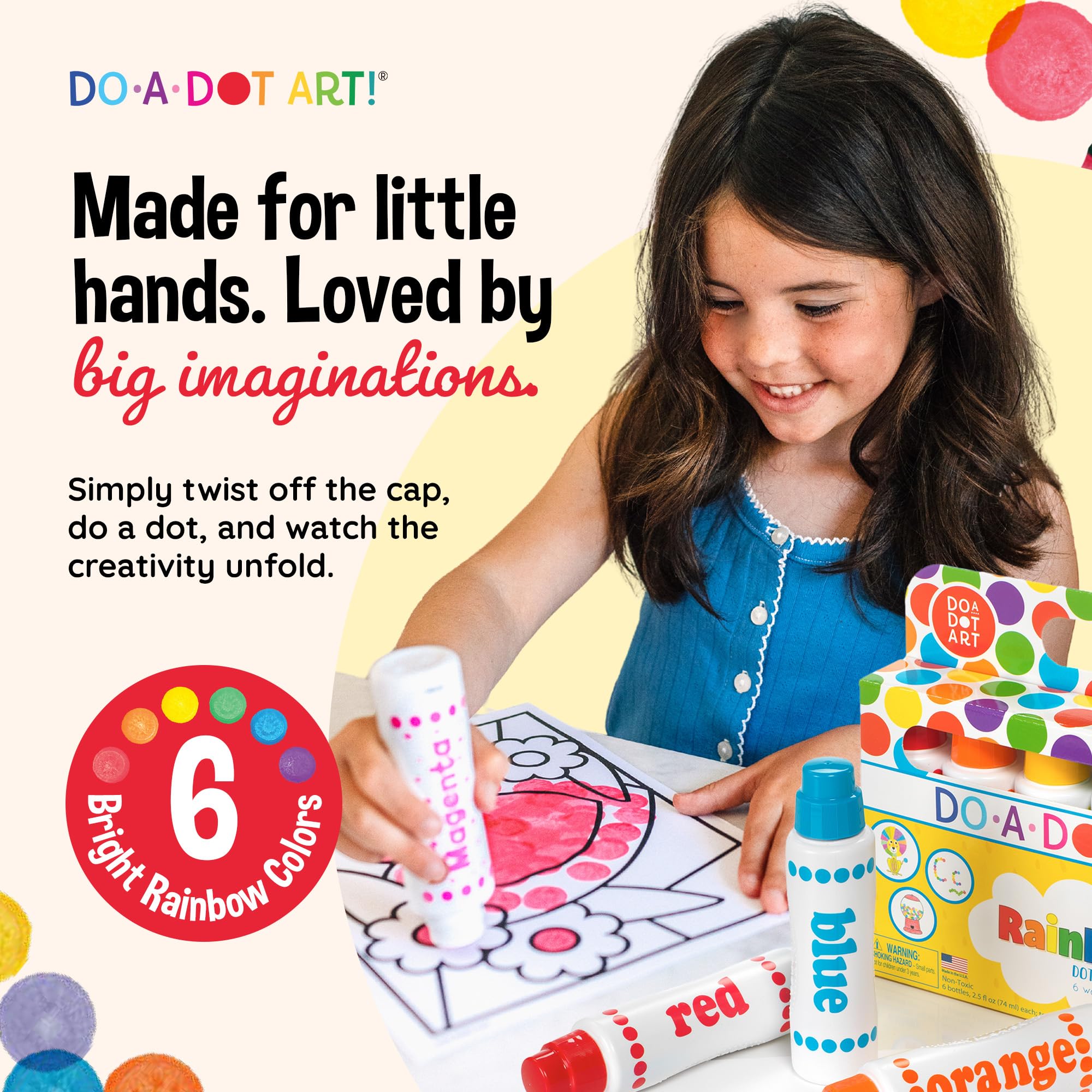Do A Dot Art! close-up of large sponge tip demonstrating precise dabbing and consistent dot size