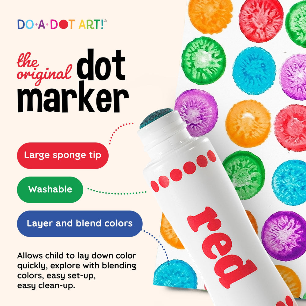 Do A Dot Art! open cap and visible paint reservoir illustrating no-spill bottle design and easy use