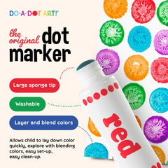 Do A Dot Art! open cap and visible paint reservoir illustrating no-spill bottle design and easy use