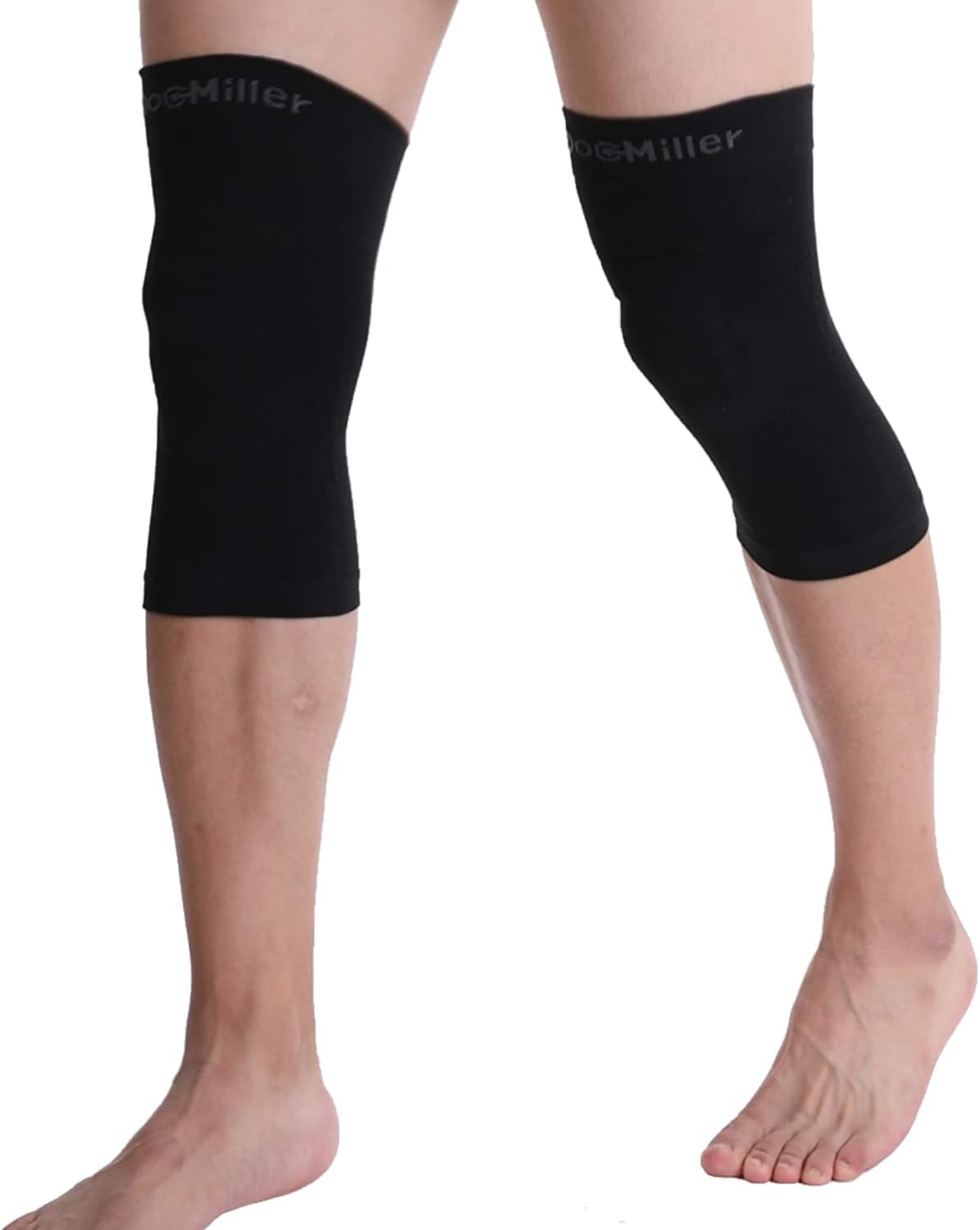Doc Miller knee sleeve in gym lifestyle scene showing versatile use