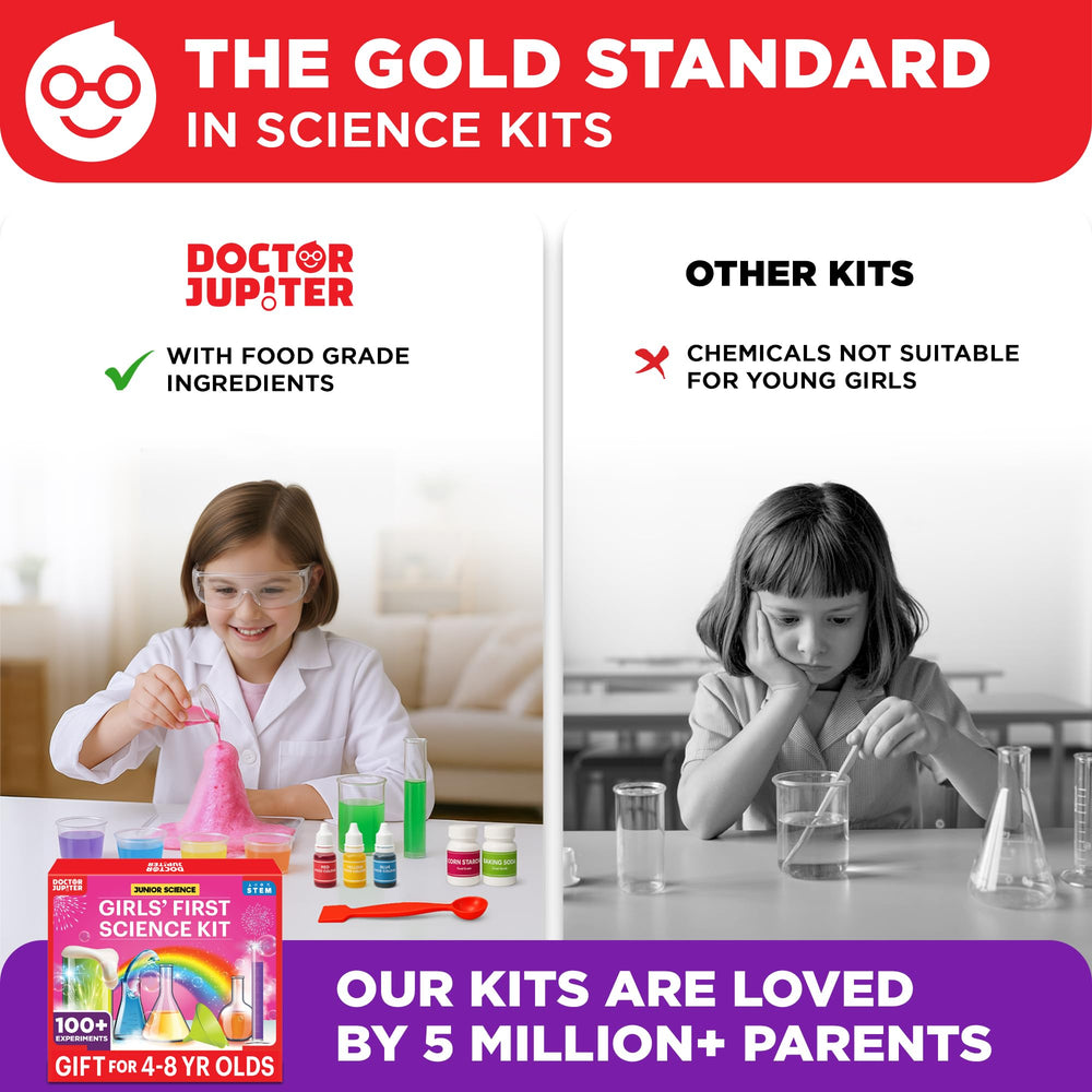 Doctor Jupiter child dressed as scientist engaged in hands-on experiment
